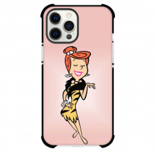 The Flintstones Wilma Flintstone Phone Case For iPhone Samsung Galaxy Pixel OnePlus Vivo Xiaomi Asus Sony Motorola Nokia - Wilma Flintstone Animal Print Dress Pink Background