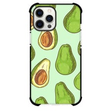 Food Avocado Phone Case For iPhone and Samsung Galaxy Devices - Big Avocado Pattern On Mint Green Background