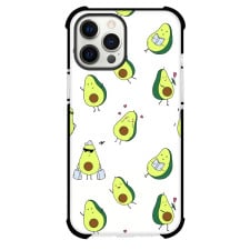 Food Avocado Phone Case For iPhone and Samsung Galaxy Devices - Avocado Doodle Pattern On White Background