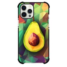 Food Avocado Phone Case For iPhone and Samsung Galaxy Devices - Avocado Mosaic On Mosaic Purple Green Gradient Background
