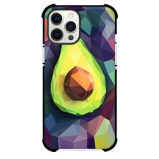 Food Avocado Phone Case For iPhone and Samsung Galaxy Devices - Avocado Mosaic On Dark Mosaic Purple Green Gradient Background