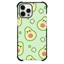 Food Avocado Phone Case For iPhone and Samsung Galaxy Devices - Avocado Happy Pattern On Light Green Background