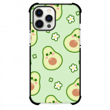 Food Avocado Phone Case For iPhone and Samsung Galaxy Devices - Avocado Happy Pattern On Light Green Background