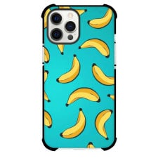 Food Banana Phone Case For iPhone and Samsung Galaxy Devices - Banana Pattern On Cyan Background