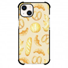 Food Pattern Phone Case For iPhone Samsung Galaxy Pixel OnePlus Vivo Xiaomi Asus Sony Motorola Nokia - Bread And Croissant Pattern Art On Beige Background