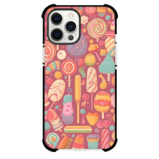 Food Candy Phone Case For iPhone and Samsung Galaxy Devices - Candy Doodle On Blush Pink Background