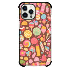 Food Candy Phone Case For iPhone and Samsung Galaxy Devices - Candy Doodle On Copper Background