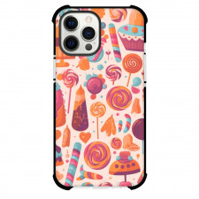 Food Candy Phone Case For iPhone and Samsung Galaxy Devices - Candy Pattern On Pale Peach Background