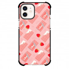 Food Pattern Phone Case For iPhone Samsung Galaxy Pixel OnePlus Vivo Xiaomi Asus Sony Motorola Nokia - Strawberry Chocholate Pattern Art On Pink Background