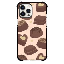 Food Chocolate Phone Case For iPhone and Samsung Galaxy Devices - Chocolate Pattern On Peach Background