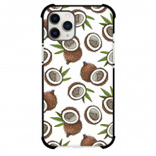 Food Pattern Phone Case For iPhone Samsung Galaxy Pixel OnePlus Vivo Xiaomi Asus Sony Motorola Nokia - Sliced Coconut Vector Pattern Art On White Background