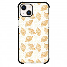 Food Pattern Phone Case For iPhone Samsung Galaxy Pixel OnePlus Vivo Xiaomi Asus Sony Motorola Nokia - Drawn Croissant Pattern Art On White Background