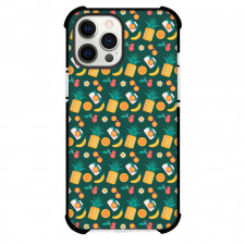 Food Pattern Phone Case For iPhone Samsung Galaxy Pixel OnePlus Vivo Xiaomi Asus Sony Motorola Nokia - Flat Summer Fruits Pattern Art On Green Background