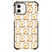 Food Pattern Phone Case For iPhone Samsung Galaxy Pixel OnePlus Vivo Xiaomi Asus Sony Motorola Nokia - Fried Egg And Toasts Pattern Art On Beige Background