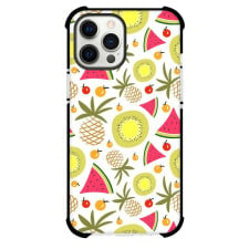 Food Fruits Phone Case For iPhone and Samsung Galaxy Devices - Fruit Pattern On Mint Background