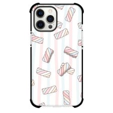 Food Marshmallow Phone Case For iPhone and Samsung Galaxy Devices - Marshmallow Pattern On White Background