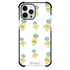 Food Pineapple Phone Case For iPhone and Samsung Galaxy Devices - Pineapple Happy Doodle Pattern On White Background