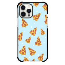 Food Pizza Phone Case For iPhone and Samsung Galaxy Devices - Pizza Slice Pattern On Sky Blue Background