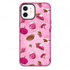 Food Pattern Phone Case For iPhone Samsung Galaxy Pixel OnePlus Vivo Xiaomi Asus Sony Motorola Nokia - Bright Pretty Pink Pumpkin Pattern Art On Pink Background