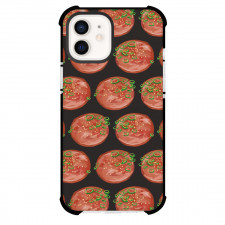 Food Pattern Phone Case For iPhone Samsung Galaxy Pixel OnePlus Vivo Xiaomi Asus Sony Motorola Nokia - Sliced Sausage Pattern Art On Dark Background