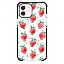 Food Pattern Phone Case For iPhone Samsung Galaxy Pixel OnePlus Vivo Xiaomi Asus Sony Motorola Nokia - Strawberry Paint Pattern Art On White Background
