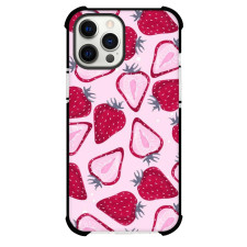 Food Strawberry Phone Case For iPhone and Samsung Galaxy Devices - Strawberry Pattern On Pink Background