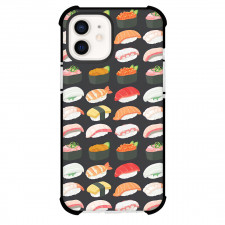 Food Pattern Phone Case For iPhone Samsung Galaxy Pixel OnePlus Vivo Xiaomi Asus Sony Motorola Nokia - Sushi Pattern Art On Dark Background