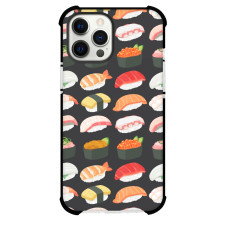 Food Sushi Phone Case For iPhone and Samsung Galaxy Devices - Sushi Pattern On Black Background