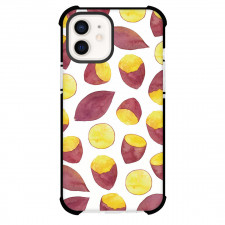 Food Pattern Phone Case For iPhone Samsung Galaxy Pixel OnePlus Vivo Xiaomi Asus Sony Motorola Nokia - Sliced Sweet Potato Drawn Pattern Art On White Background