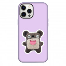 Fuggler Scarescome Square Bear Phone Case For iPhone Samsung Galaxy Pixel OnePlus Vivo Xiaomi Asus Sony Motorola Nokia - Scarescome Square Bear Portrait Sticker Purple Background
