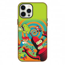 Futurama Phone Case For iPhone Samsung Galaxy Pixel OnePlus Vivo Xiaomi Asus Sony Motorola Nokia - Characters Falling Spiral Retro Poster