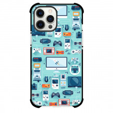Gamer Case For iPhone Samsung Galaxy Pixel OnePlus Vivo Xiaomi Asus Sony Motorola Nokia - Controller Pattern Aqua Background