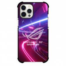Gamer Case For iPhone Samsung Galaxy Pixel OnePlus Vivo Xiaomi Asus Sony Motorola Nokia - Republic Of Gamers Logo Red Neon Background