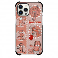 Garfield Phone Case For iPhone Samsung Galaxy Pixel OnePlus Vivo Xiaomi Asus Sony Motorola Nokia - Garfield Collage Holding Red Balloon in Pink Hue