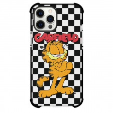 Garfield Phone Case For iPhone Samsung Galaxy Pixel OnePlus Vivo Xiaomi Asus Sony Motorola Nokia - Garfield Cross Arms Checkered Background