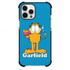 Garfield Phone Case For iPhone Samsung Galaxy Pixel OnePlus Vivo Xiaomi Asus Sony Motorola Nokia - Garfield Donut and Coffee Blue Background
