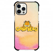 Garfield Phone Case For iPhone Samsung Galaxy Pixel OnePlus Vivo Xiaomi Asus Sony Motorola Nokia - Garfield Logo with Face in Yellow Pink Hue Background