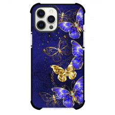 Girlish Phone Case For iPhone Samsung Galaxy Pixel OnePlus Vivo Xiaomi Asus Sony Motorola Nokia - Blue and Gold Butterfiles