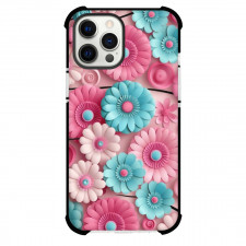 Girlish Phone Case For iPhone Samsung Galaxy Pixel OnePlus Vivo Xiaomi Asus Sony Motorola Nokia - Blue and Pink Flowers 3d Art