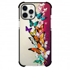 Girlish Phone Case For iPhone Samsung Galaxy Pixel OnePlus Vivo Xiaomi Asus Sony Motorola Nokia - Butterflies White and Red Background