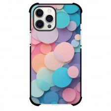 Girlish Phone Case For iPhone Samsung Galaxy Pixel OnePlus Vivo Xiaomi Asus Sony Motorola Nokia - Colorful Circles with Pink and Blue Background