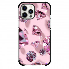 Girlish Phone Case For iPhone Samsung Galaxy Pixel OnePlus Vivo Xiaomi Asus Sony Motorola Nokia - Diamond in Pink Background