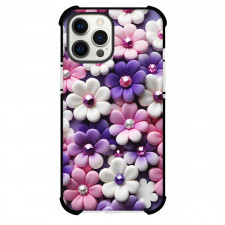 Girlish Phone Case For iPhone Samsung Galaxy Pixel OnePlus Vivo Xiaomi Asus Sony Motorola Nokia - Flowers with Gemstones in the Middle