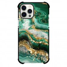 Girlish Phone Case For iPhone Samsung Galaxy Pixel OnePlus Vivo Xiaomi Asus Sony Motorola Nokia - Gold Dusts in Green Liquid