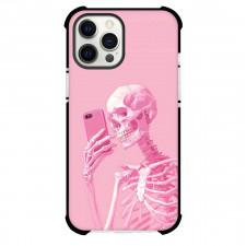 Girlish Phone Case For iPhone Samsung Galaxy Pixel OnePlus Vivo Xiaomi Asus Sony Motorola Nokia - Pink Skeleton Selfie