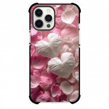 Girlish Phone Case For iPhone Samsung Galaxy Pixel OnePlus Vivo Xiaomi Asus Sony Motorola Nokia - White and Pink Heart Petals