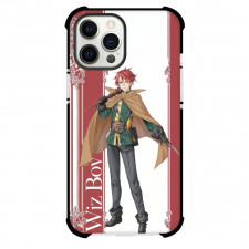 Goblin Slayer Wiz Boy Phone Case For iPhone Samsung Galaxy Pixel OnePlus Vivo Xiaomi Asus Sony Motorola Nokia - Wiz Boy Coller Long Brown Coat with Red Border Background