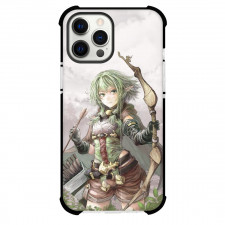 Goblin Slayer High Elf Archer Phone Case For iPhone Samsung Galaxy Pixel OnePlus Vivo Xiaomi Asus Sony Motorola Nokia - High Elf Archer Illustration Art with Grey and Leave Background
