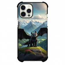 How To Train Your Dragon Night Fury Phone Case For iPhone Samsung Galaxy Pixel OnePlus Vivo Xiaomi Asus Sony Motorola Nokia - Night Fury On Moutain Landscape Background Poster