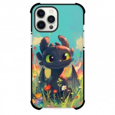 How To Train Your Dragon Night Fury Phone Case For iPhone Samsung Galaxy Pixel OnePlus Vivo Xiaomi Asus Sony Motorola Nokia - Night Fury Standing In A Flower Garden Illustration Art